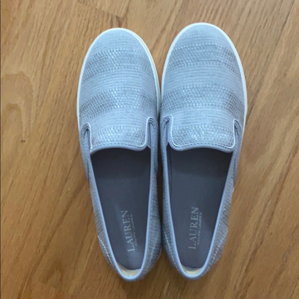Ralph Lauren gray slip ons